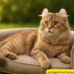 American Curl Cat Sitting on the couch outdoor environment