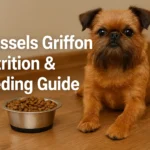 Brussels Griffon eating small-breed dog food from a portion-controlled bowl