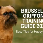 Brussels Griffon training example showing a small dog practicing calm obedience and positive behavior outdoors