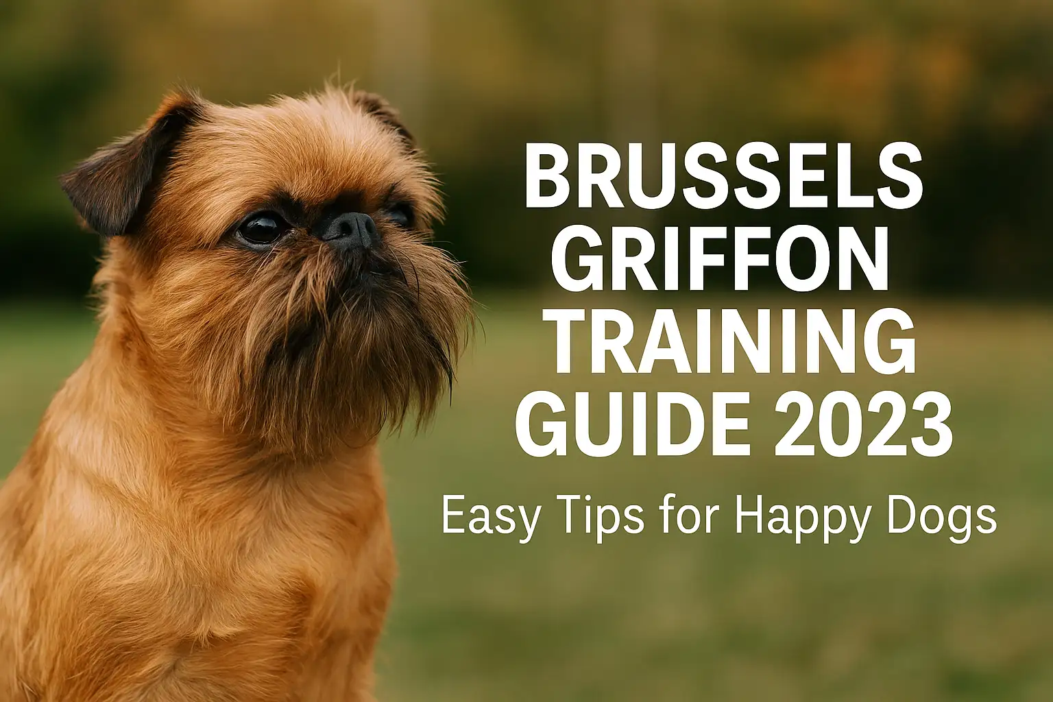 Brussels Griffon training example showing a small dog practicing calm obedience and positive behavior outdoors
