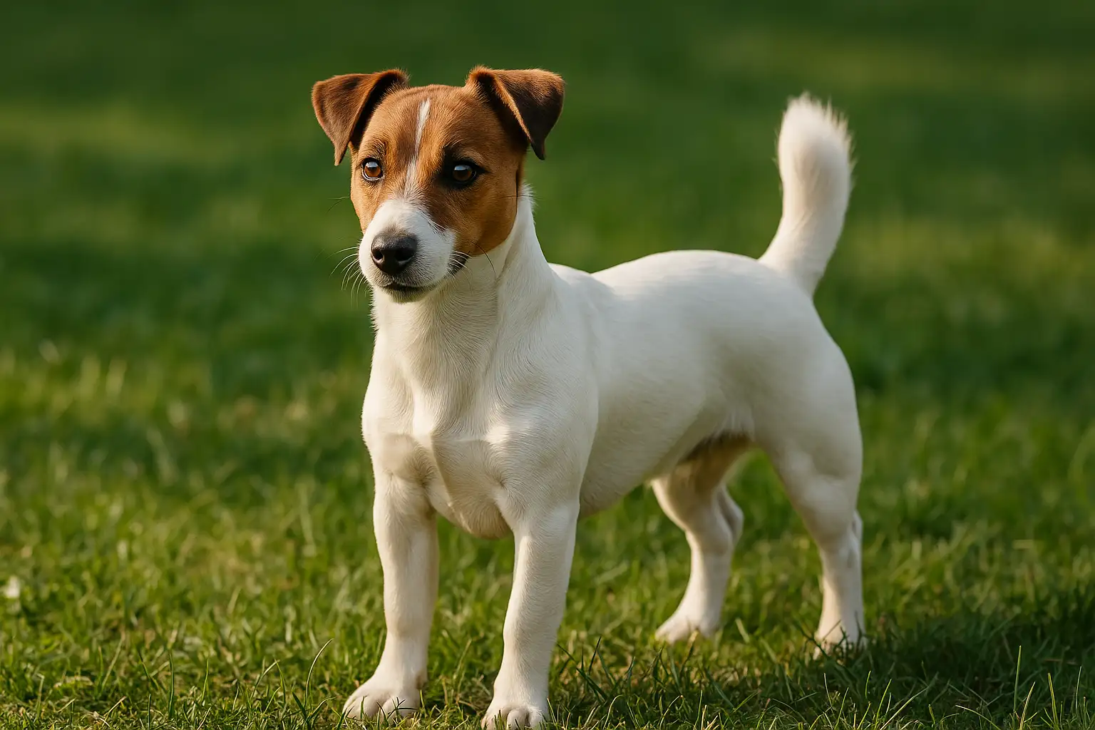 Jack Russell Terrier learning obedience training during a calm training session