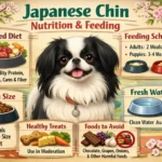 Japanese Chin feeding guide showing portion size, diet plan, and daily food requirements