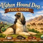 Adult Afghan Hound standing gracefully with long silky coat and elegant posture
