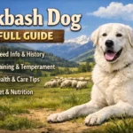 Akbash-Dog standing in a yard showing muscular build and distinctive ridge along its back