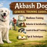Adult Akbash dog learning obedience commands during a training session