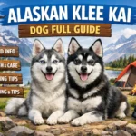 Adult Alaskan Klee Kai dog standing outdoors showing its compact size, thick double coat, facial mask, and Husky-like appearance