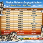 Alaskan Malamute age in human years calculator and age conversion chart