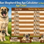 Anatolian Shepherd Dog age calculator showing dog years to human years age chart