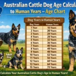 Australian Cattle Dog age chart showing life stages from puppy to senior years