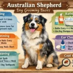 Australian Shepherd being brushed at home to maintain a healthy double coat