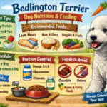 Bedlington Terrier feeding guide with food portions, nutrition tips, and daily feeding chart