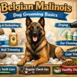 Belgian Malinois dog with short coat being brushed, showing low-maintenance grooming needs and healthy skin