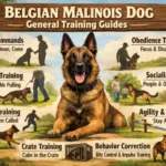 Belgian Malinois dog during obedience training, focused and responsive, highlighting intelligence and high-drive temperament