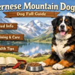 Bernese Mountain Dog standing outdoors showing typical breed appearance, size, and tricolor coat