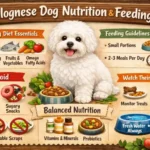 Bolognese dog nutrition guide showing recommended food, feeding portions, and healthy diet tips