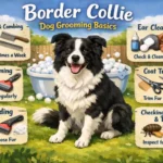 Border Collie being brushed during grooming to manage shedding, coat care, and regular maintenance
