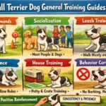 Adult Bull Terrier learning commands with owner during a training session