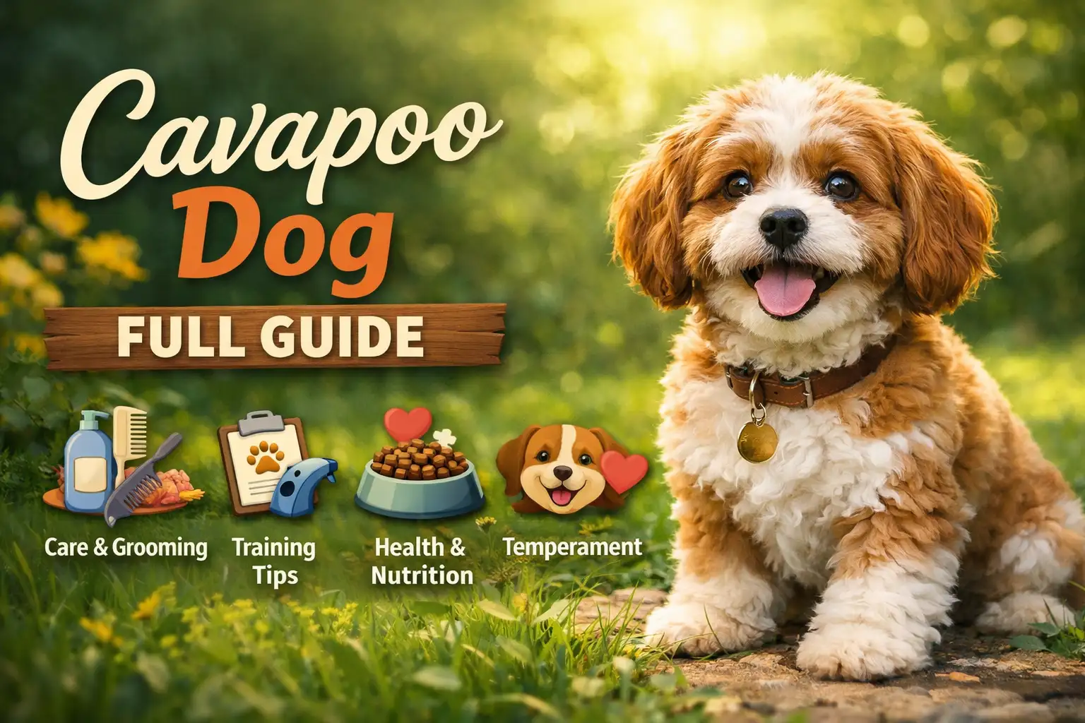 Cavapoo dog with curly coat showing friendly and affectionate temperament