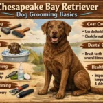Chesapeake Bay Retriever dog with dense waterproof coat, demonstrating minimal grooming and natural texture