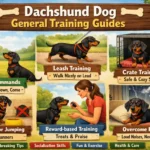Dachshund training session with an owner teaching a Dachshund basic obedience using treats indoors