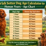 Irish Setter puppy next to adult Irish Setter, showing coat length and size differences over time