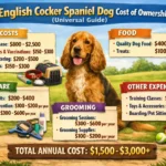 English Cocker Spaniel sitting outdoors, representing puppy price, grooming, vet care, and lifetime ownership costs