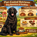 Flat-Coated Retriever eating from a bowl, illustrating proper nutrition and feeding