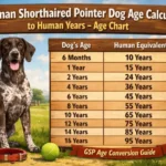 German Shorthaired Pointer puppy and adult comparison, illustrating growth stages and aging