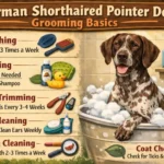 German Shorthaired Pointer dog being brushed, showing short sleek coat and easy grooming needs