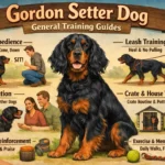 Adult Gordon Setter practicing obedience training outdoors