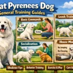 Great Pyrenees dog training with owner using positive reinforcement