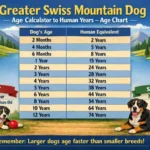 Greater Swiss Mountain Dog age comparison chart by life stage
