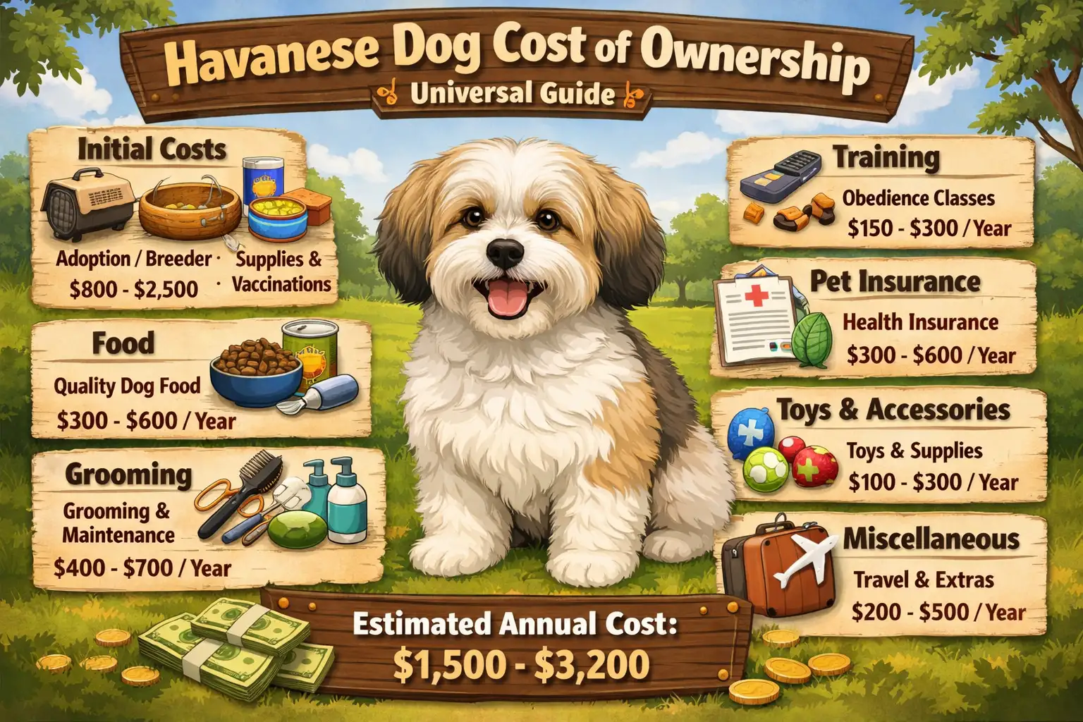 Havanese dog cost of ownership including first-year, monthly, and lifetime expenses