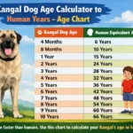 Adult and puppy Kangal Dog side by side illustrating growth stages and age comparison