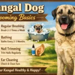 Adult and puppy Kangal Dog side by side illustrating growth stages and age comparison