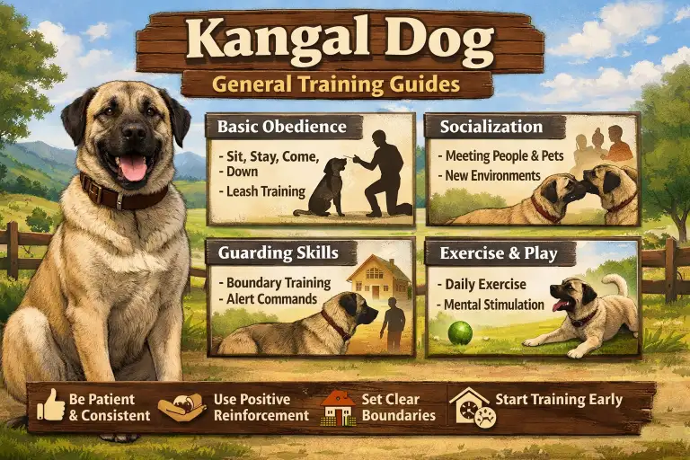 Kangal Dog during obedience training with handler, demonstrating focus and intelligence