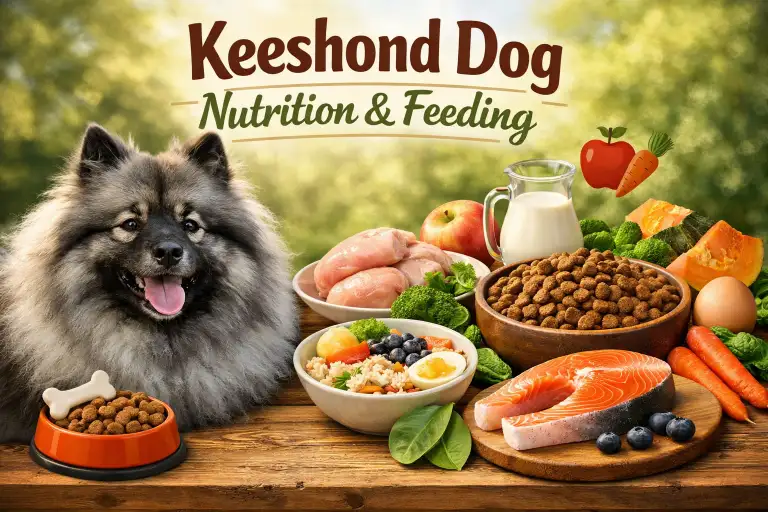 Shar-Pei dog eating carefully measured food to support skin health and digestion