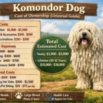 Komondor resting on rural property, highlighting space, care, and long-term ownership responsibilities
