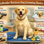 Labrador Retriever being brushed, highlighting short dense coat and heavy shedding