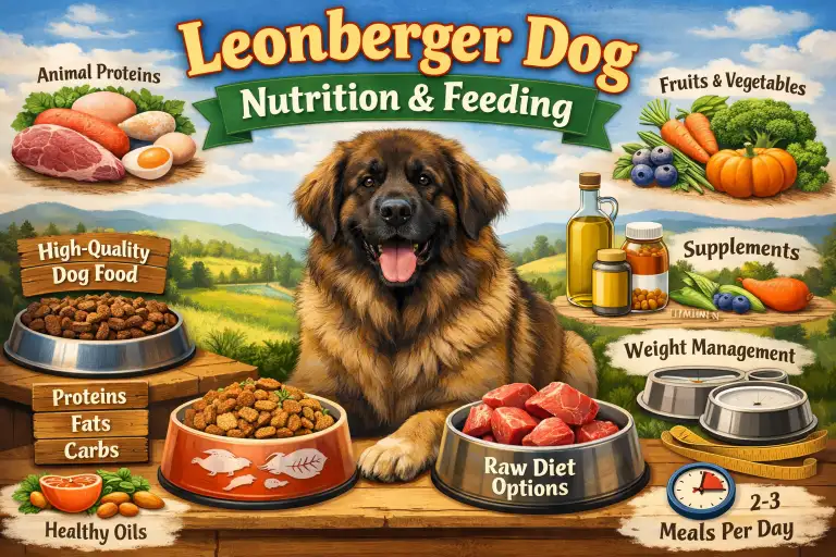 Adult Leonberger dog sitting outdoors, showing thick coat and strong giant-breed build