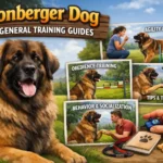 Adult Leonberger dog standing calmly, showing gentle and obedient behavior