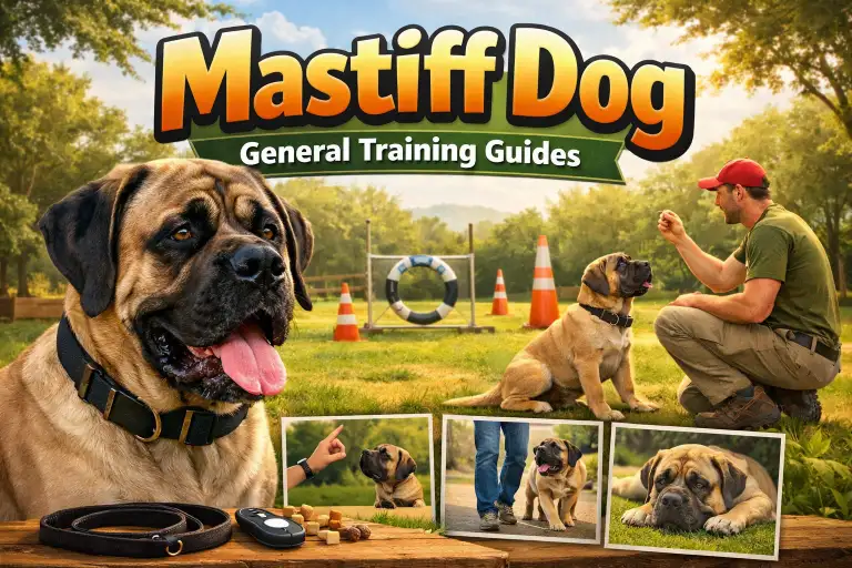 Mastiff Dog general training guides focusing on obedience, socialization, and gentle control