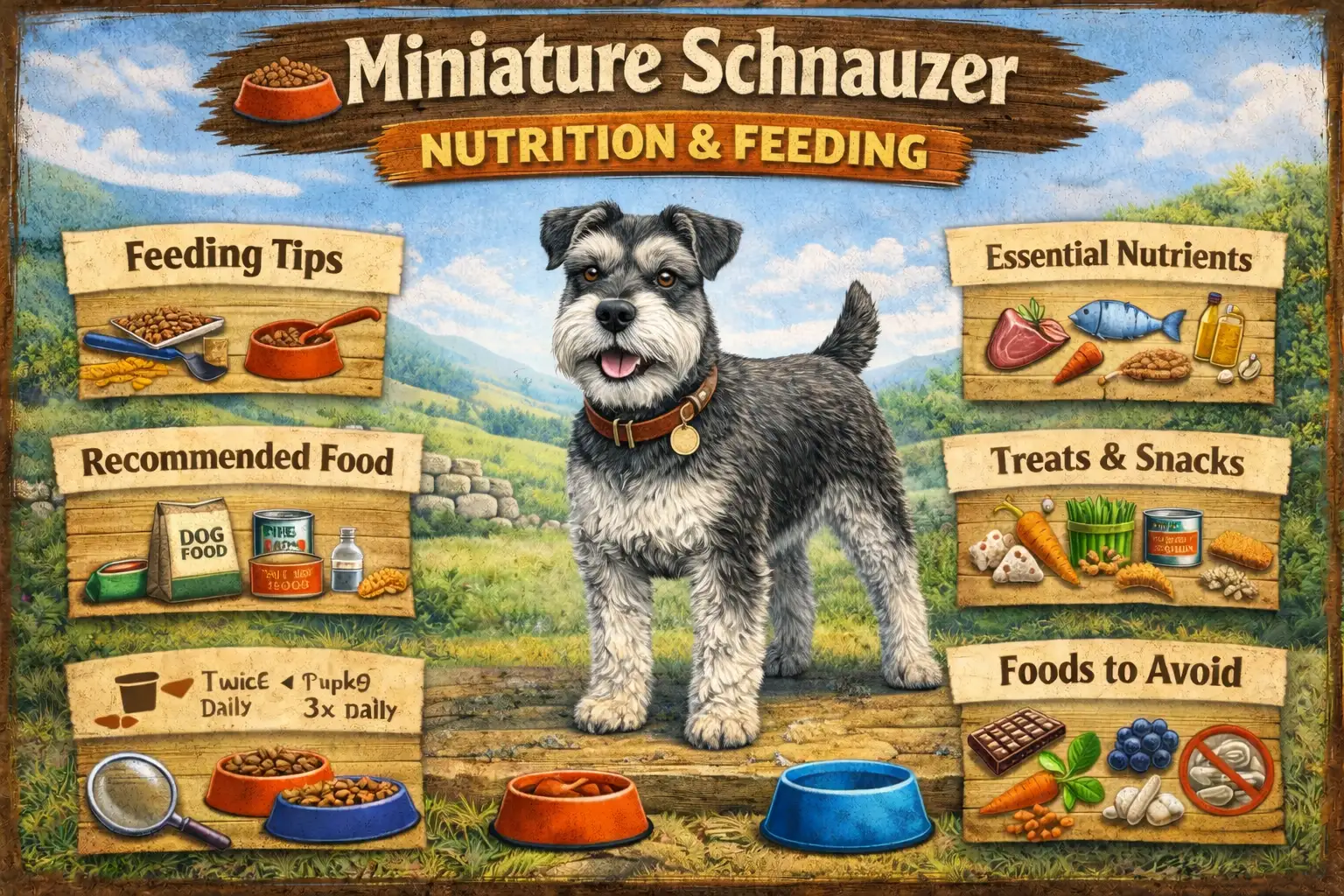 Miniature Schnauzer Feeding Chart by Age, Weight & Calories