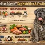 Neapolitan Mastiff dog eating from a bowl as part of a balanced feeding routine