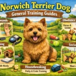 Norwich Terrier training session with a small dog practicing obedience commands using positive reinforcement