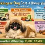 Pekingese dog cost of ownership including purchase price, grooming, insurance, veterinary care, and lifetime expenses