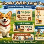 Pembroke Welsh Corgi learning obedience training with an owner during a short outdoor session