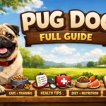 Pug dog breed standing indoors showing a compact body, wrinkled face, short coat, and friendly companion temperament