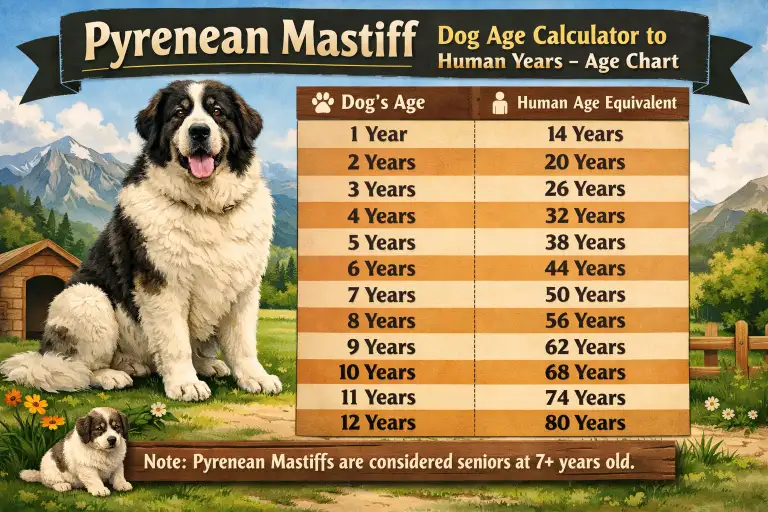 : Adult Pyrenean Mastiff showing full size, thick coat, and sturdy bone structure