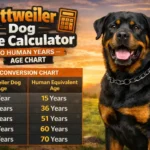 Rottweiler puppy next to adult Rottweiler, showing size growth and muscular development